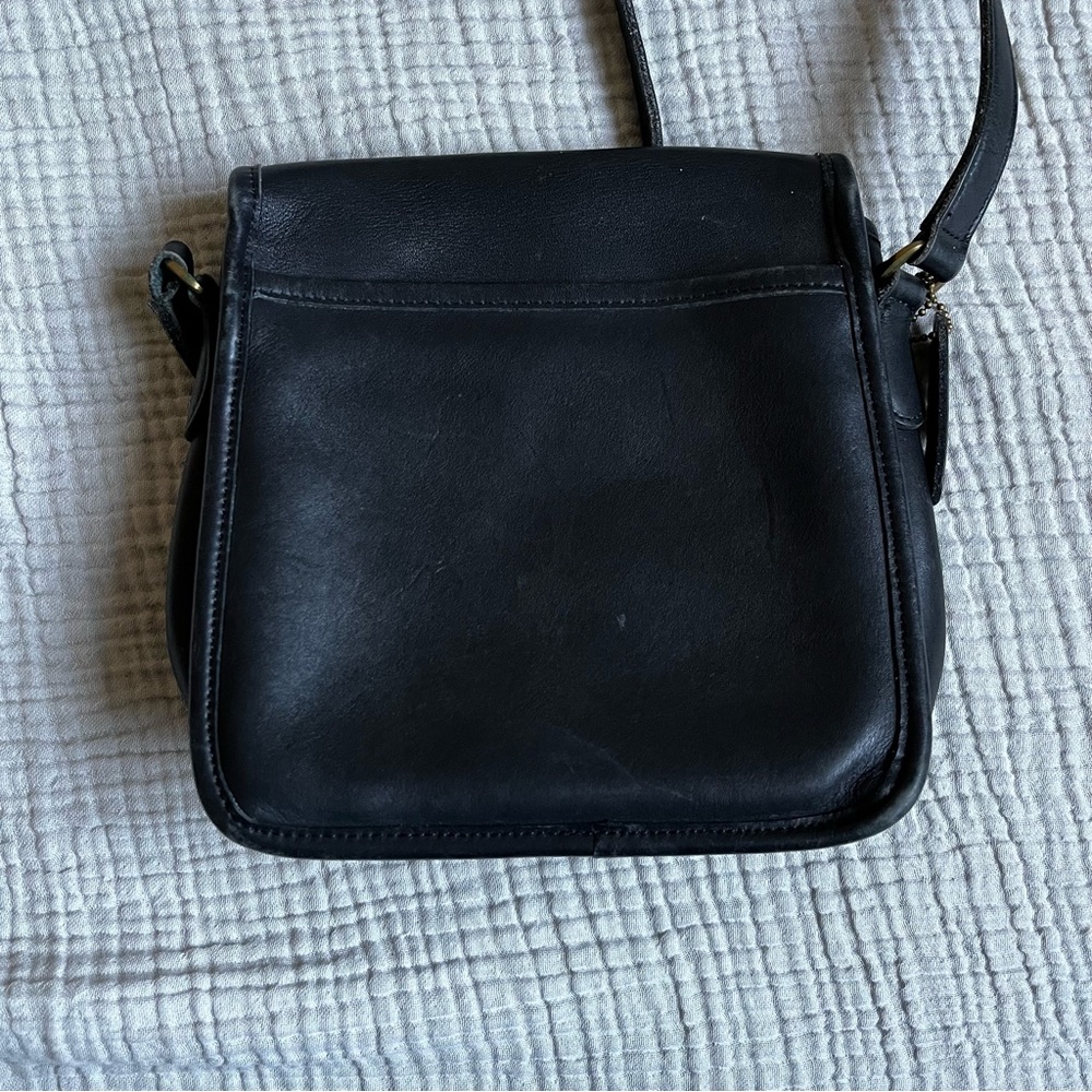 Vintage Coach 1990s 90s black genuine leather crossbody purse - Picture 5 of 12